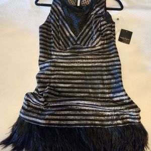 Nanette Lepore size 6 Black/Silver dress